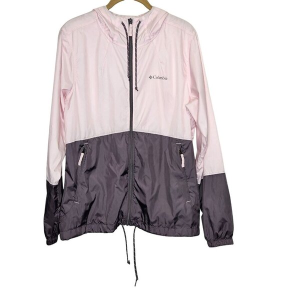 Columbia Womens M Pink & Gray‎ Windbreaker Jacket - Picture 1 of 13